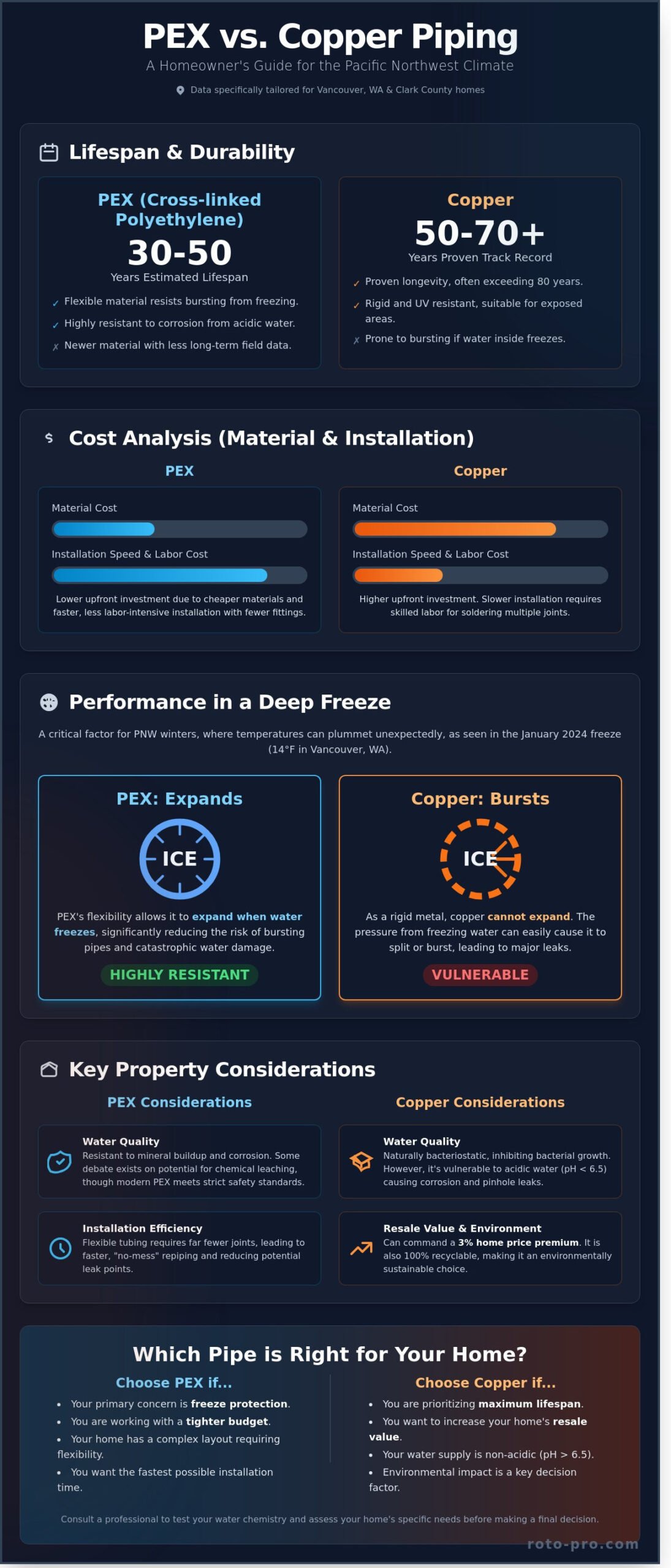 PEX vs. Copper Pipes: Which is Best for Vancouver, WA Homes?