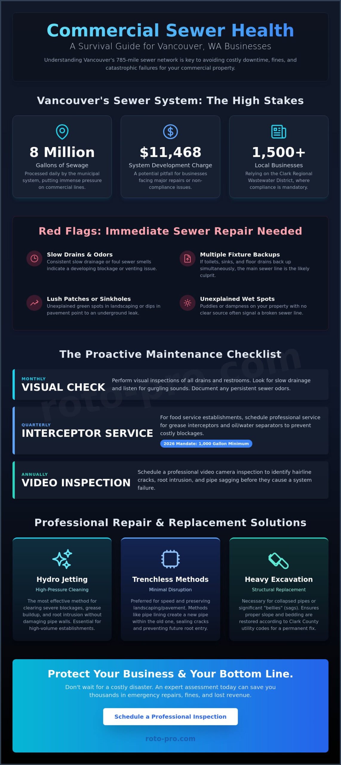Commercial Sewer Line Repair & Maintenance: A 2026 Vancouver, WA Checklist