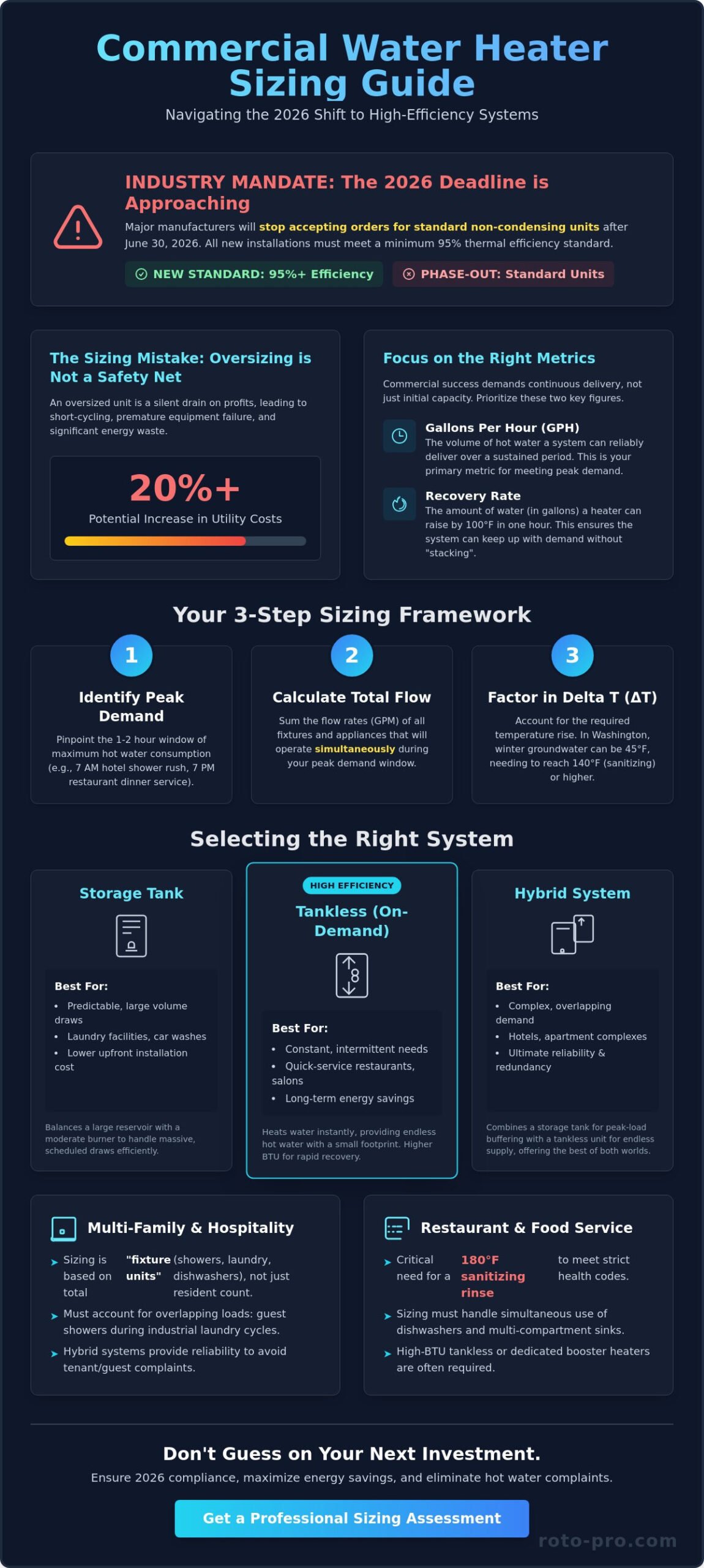 Commercial Water Heater Sizing Guide: 2026 Expert Framework