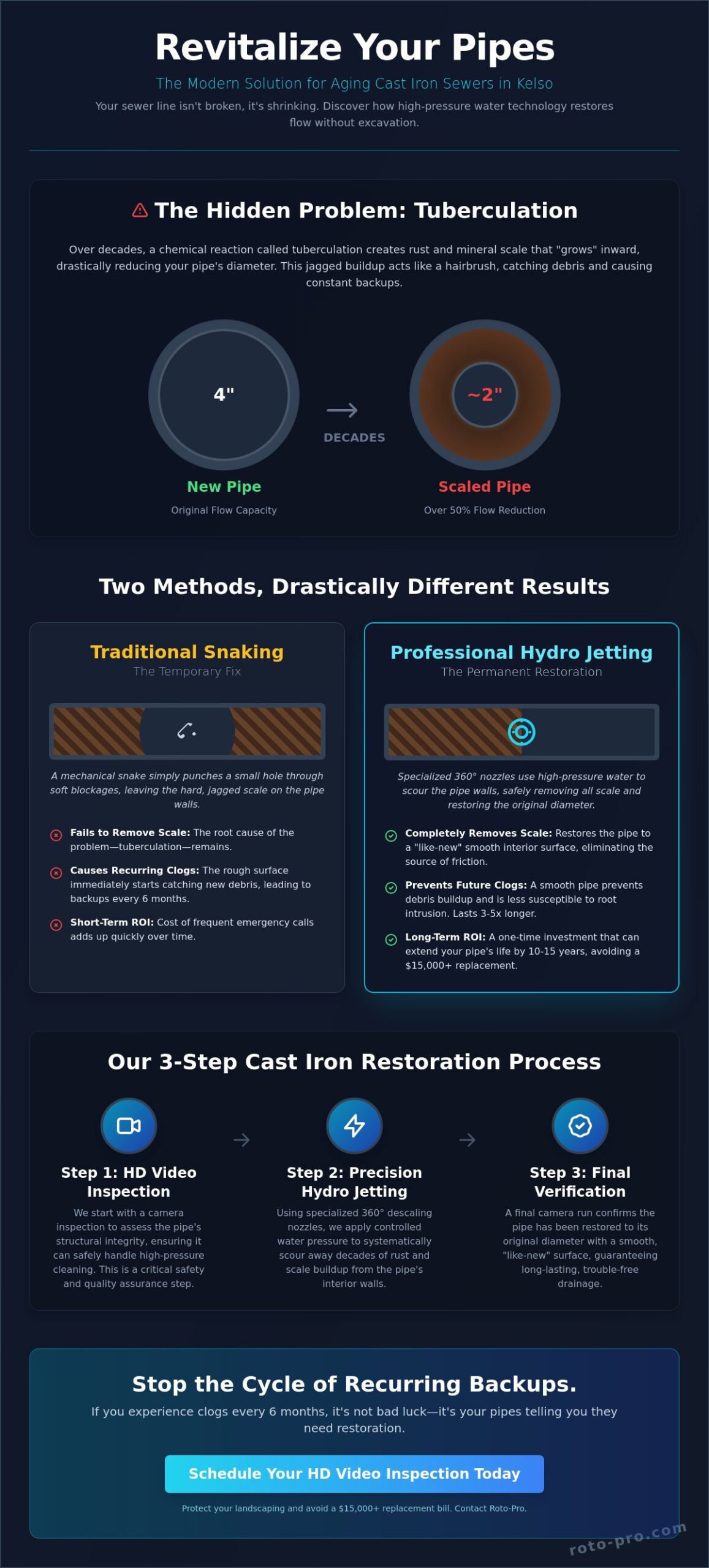 Hydro Jetting for Cast Iron Pipes in Kelso, WA: Restore Your Sewer Without Replacement