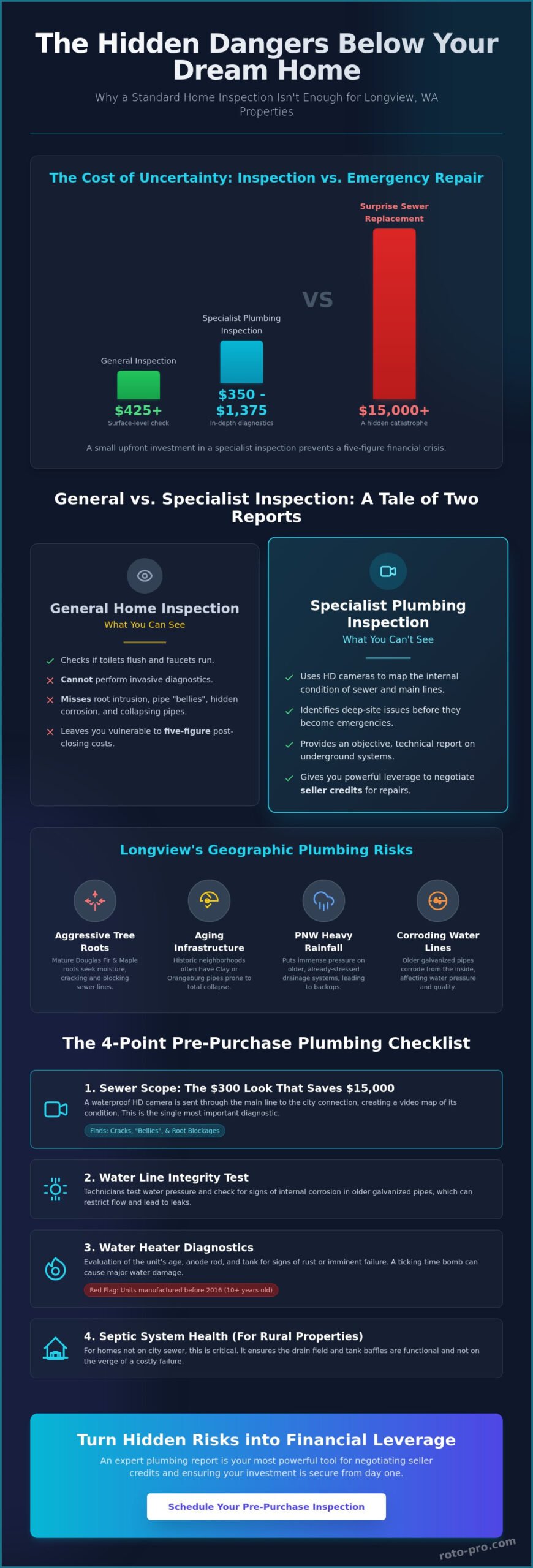 Plumbing Inspection for Buying a House in Longview, WA: The 2026 Buyer’s Guide