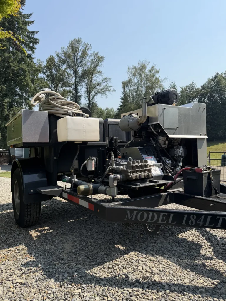 Plumbing equipment on a trailer